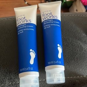 2 Brand New Avon foot works. Overnight Renewing Cream.